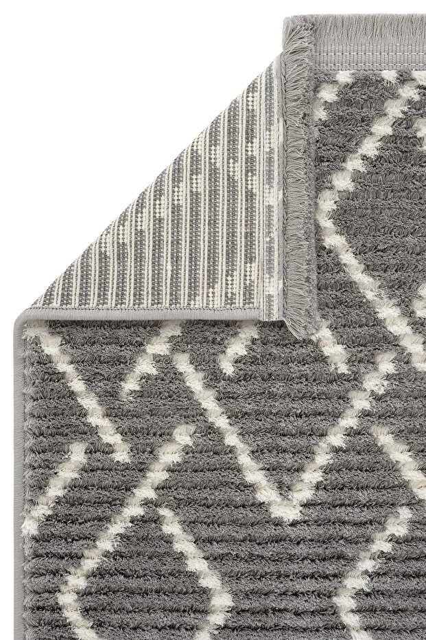 Vetrina 3605 Gri Etnik Desenli Iskandinav Yolluk Antre Hol Koridor Halısı Yatak Odası Halı Yolluk